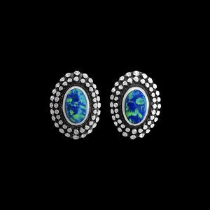 925 Sterling Silver Opal Earrings, Blue Opal Earrings, Bridal Earrings,...